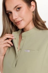 Bluzka medyczna damska scrubs Basic Flex GREEN TEA