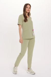 Bluzka medyczna damska scrubs Basic GREEN TEA