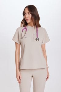 Women’s medical blouse scrubs Basic Flex COLD NUDE