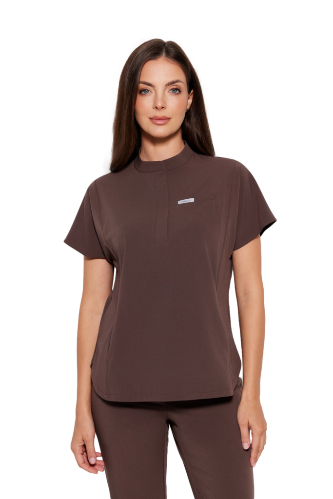 Dámska lekárska blúzka Basic Flex CHOCOLATE Dámska lekárska blúzka Basic Flex CHOCOLATE