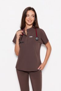 Női orvosi blúz műtősruha Basic Flex CHOCOLATE