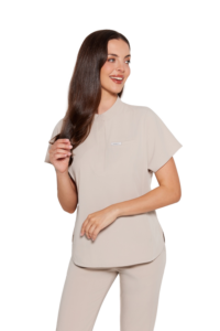 Women’s medical blouse scrubs Basic Flex COLD NUDE