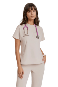 Women’s medical blouse scrubs Basic Flex COLD NUDE