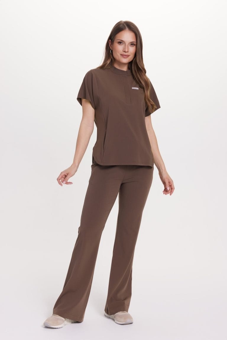 Bluzka medyczna damska scrubs Basic Flex CHOCOLATE | Dobra Cena | Sklep ...