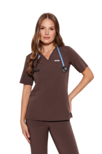 Camicetta medica da donna Basic One Pocket CHOCOLATE
