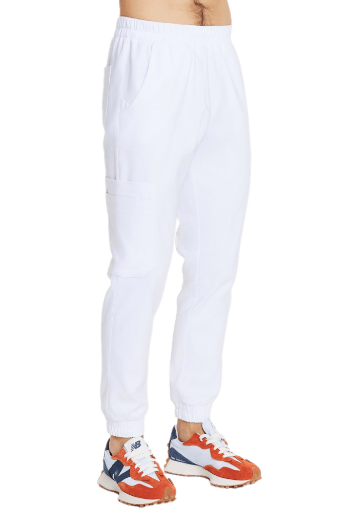 Pánské lékařské kalhoty jogger scrubs premium WHITE