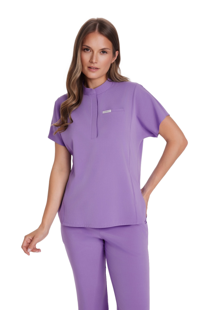 Bluzka medyczna damska scrubs Basic Flex AMETYST