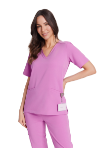 Bluzka medyczna damska scrubs Basic PINK KISS