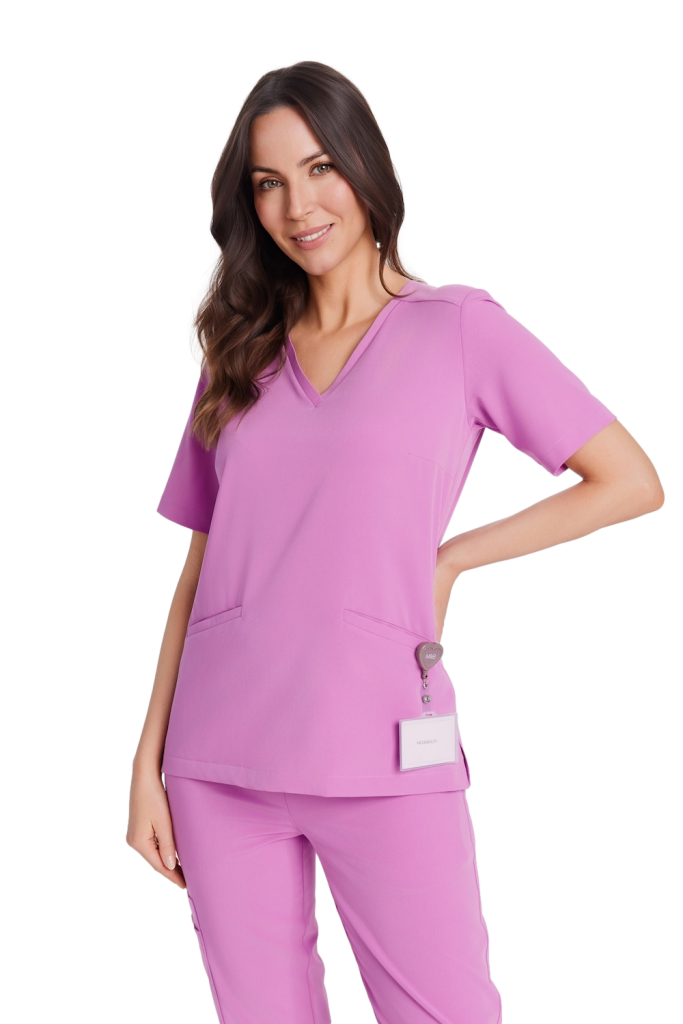 Bluzka medyczna damska scrubs Basic PINK KISS