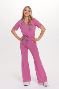 Pantaloni medici da donna FLARE SCRUBS Basic MALINA