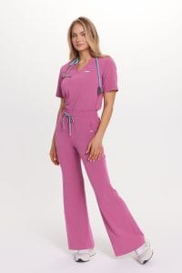 Pantaloni medici da donna FLARE SCRUBS Basic MALINA
