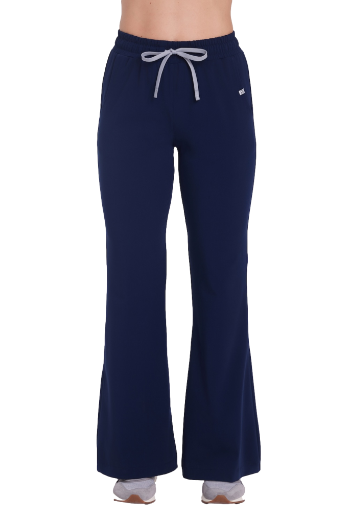 Pantaloni medici da donna FLARE scrubs Basic GRANAT