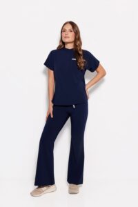 Women’s medical pants FLARE scrubs Basic NAVY BLUE