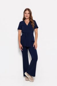 Women’s medical pants FLARE scrubs Basic NAVY BLUE