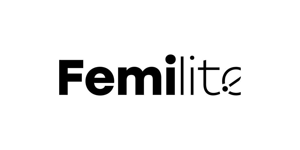 Logo marki Femilite z akcentem na precyzję i medycynę
