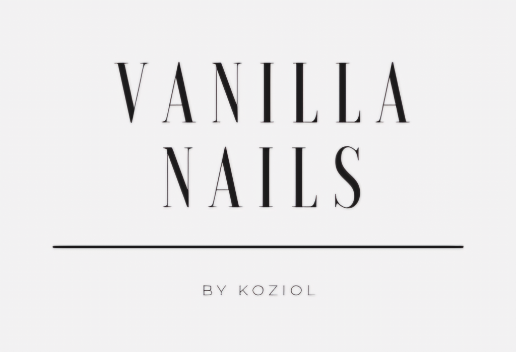 Logo Vanilla Nails by Koziol na białym tle