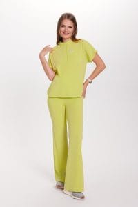 Pantaloni medici da donna FLARE scrubs Basic KIWI