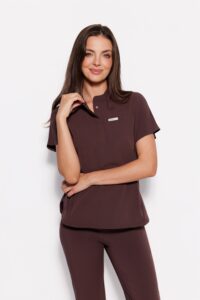 Női orvosi blúz műtősruha Basic Flex HOT CHOCOLATE