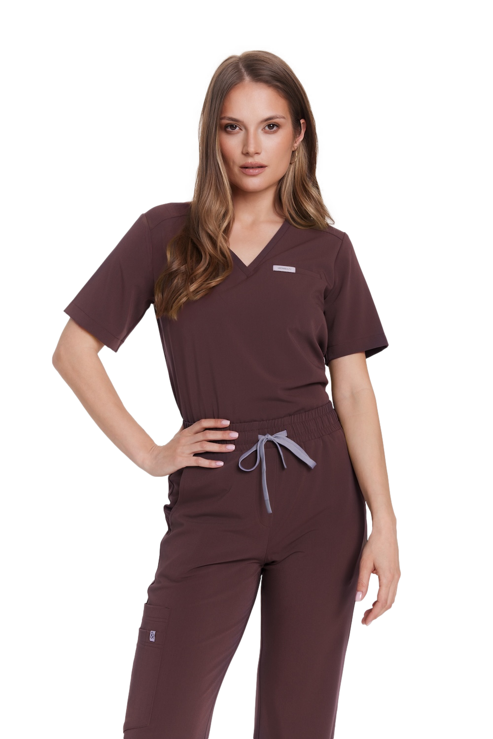 Bluzka medyczna damska scrubs Basic One Pocket HOT CHOCOLATE