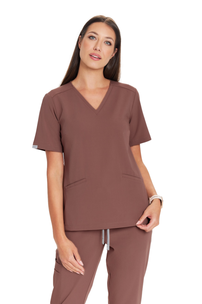 Bluzka medyczna damska scrubs Basic HAZELNUT