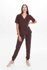 Bluzka medyczna damska scrubs Basic HOT CHOCOLATE