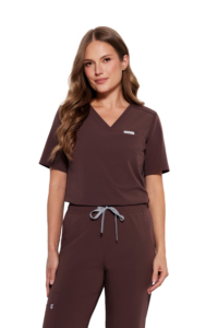 Női orvosi blúz műtősruhák Basic One Pocket HOT CHOCOLATE