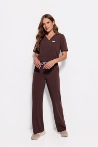 Női orvosi blúz műtősruhák Basic One Pocket HOT CHOCOLATE