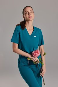 Bluzka medyczna damska scrubs Basic One Pocket LAGUNA