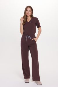 Women’s medical pants WIDE SCRUBS Basic HOT CHOCOLATE