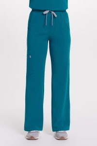 Spodnie medyczne damskie SZEROKIE SCRUBS Basic LAGUNA