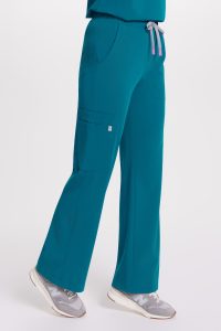 Spodnie medyczne damskie SZEROKIE SCRUBS Basic LAGUNA