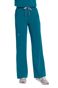 Spodnie medyczne damskie SZEROKIE SCRUBS Basic LAGUNA