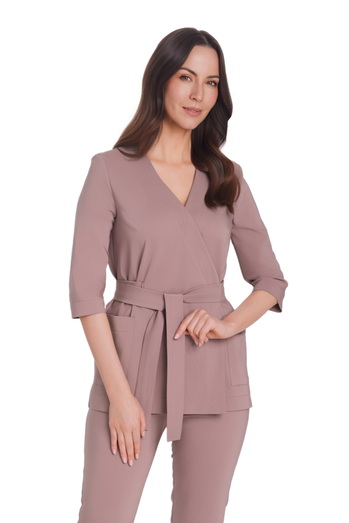 Dámská lékařská obálková tunika Premium Mocca