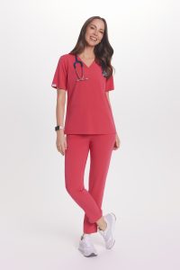 Női orvosi blúz műtősruha Basic ROSE