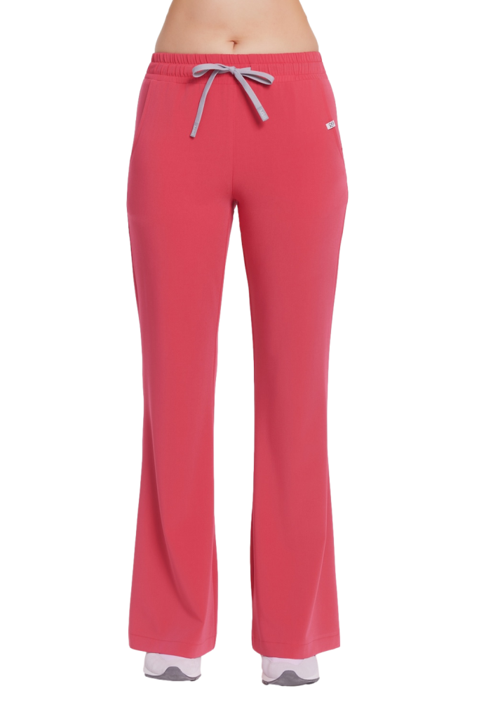 Women’s medical pants FLARE SCRUBS Basic ROSE PREORDER