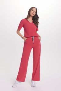 Bluzka medyczna damska scrubs Basic One Pocket ROSE