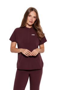 Camicetta medica da donna Basic Flex Plum in cioccolato