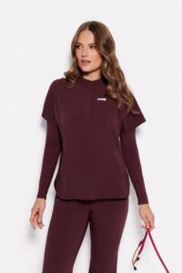 Camicetta medica da donna Basic Flex Plum in cioccolato