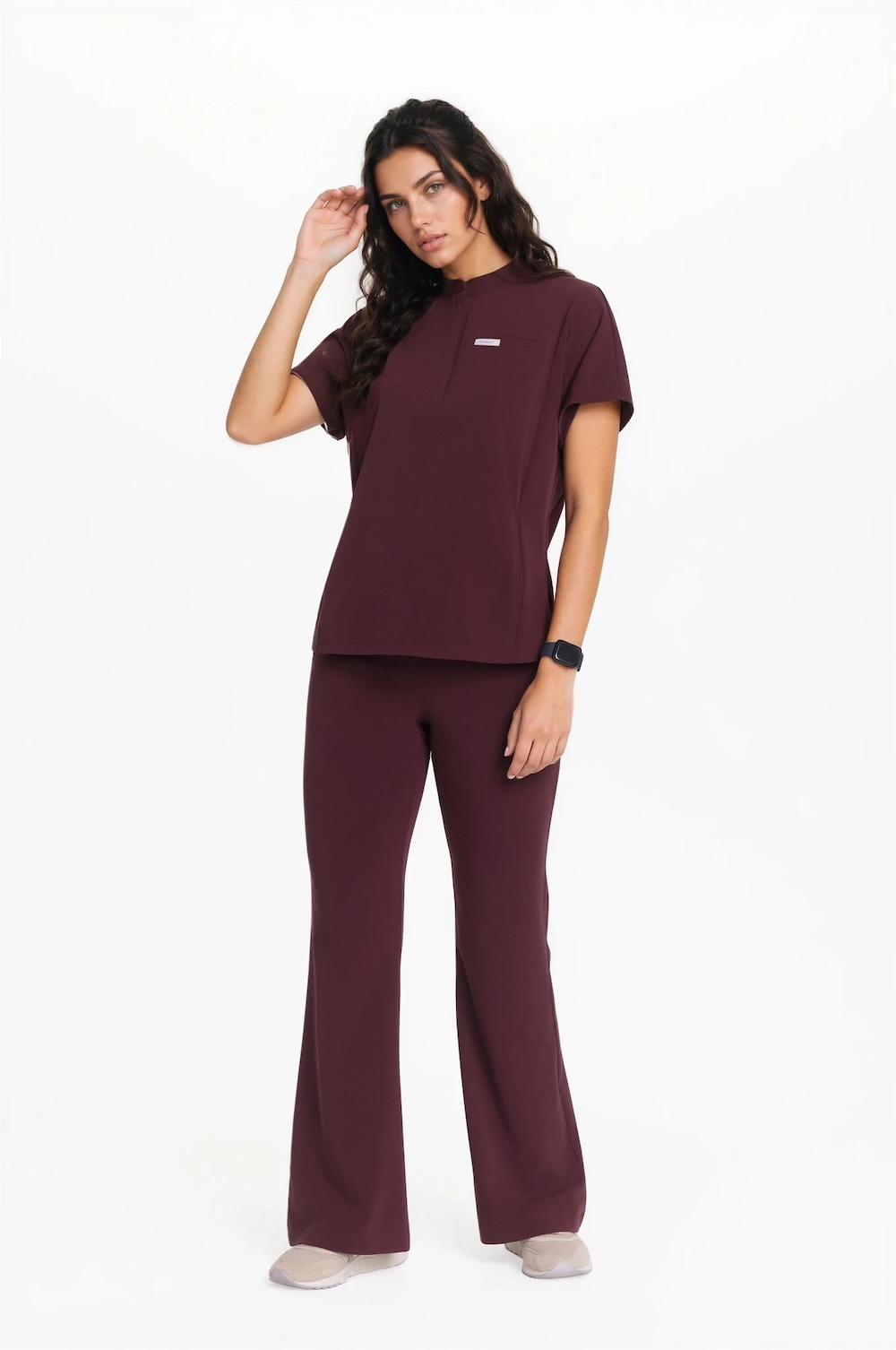 Camicetta medica da donna Basic Flex Plum in cioccolato