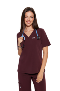 Camicetta medica da donna Basic One Pocket Plum in cioccolato
