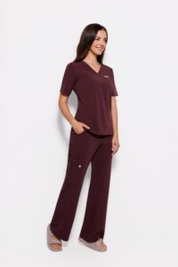 Camicetta medica da donna Basic One Pocket Plum in cioccolato