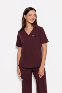 Camicetta medica da donna Basic One Pocket Plum in cioccolato