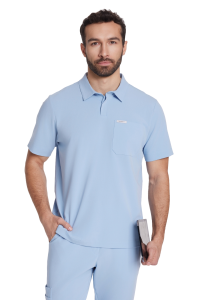 Bluzka medyczna męska Polo scrubs Basic CRYSTAL BLUE