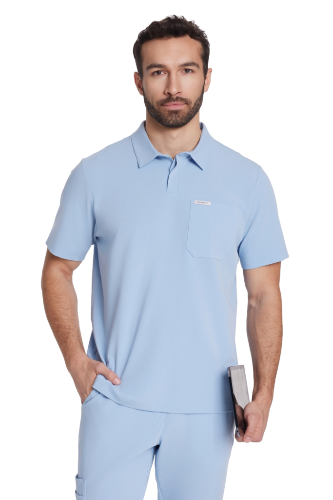 Camicetta medica da uomo Polo scrubs Basic CRYSTAL BLUE