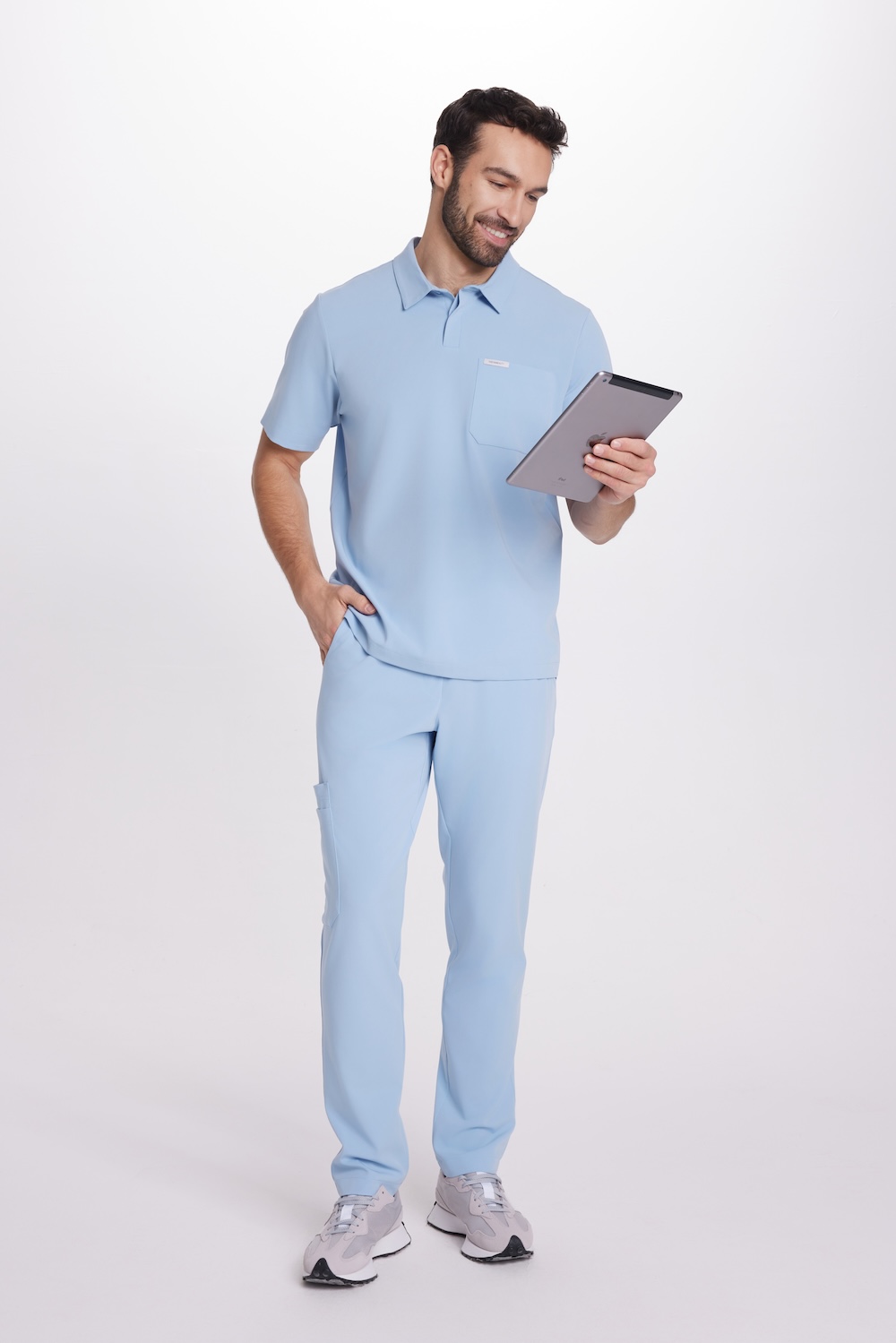 Pánské lékařské kalhoty PROSTE scrubs Basic CRYSTAL BLUE