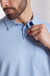 Bluzka medyczna męska Polo scrubs Basic CRYSTAL BLUE