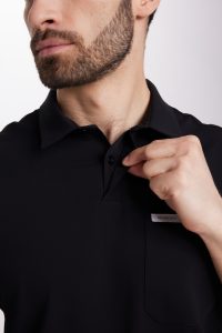 Camicetta medica da uomo Polo scrubs Basic BLACK