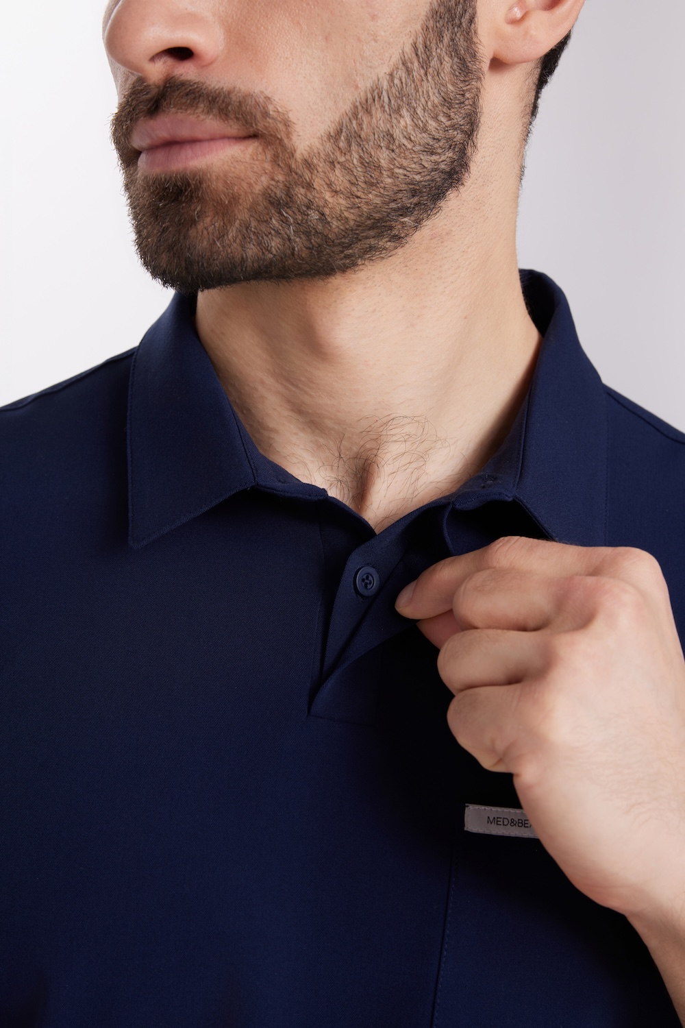 Camicetta medica da uomo Polo scrubs Basic blu navy