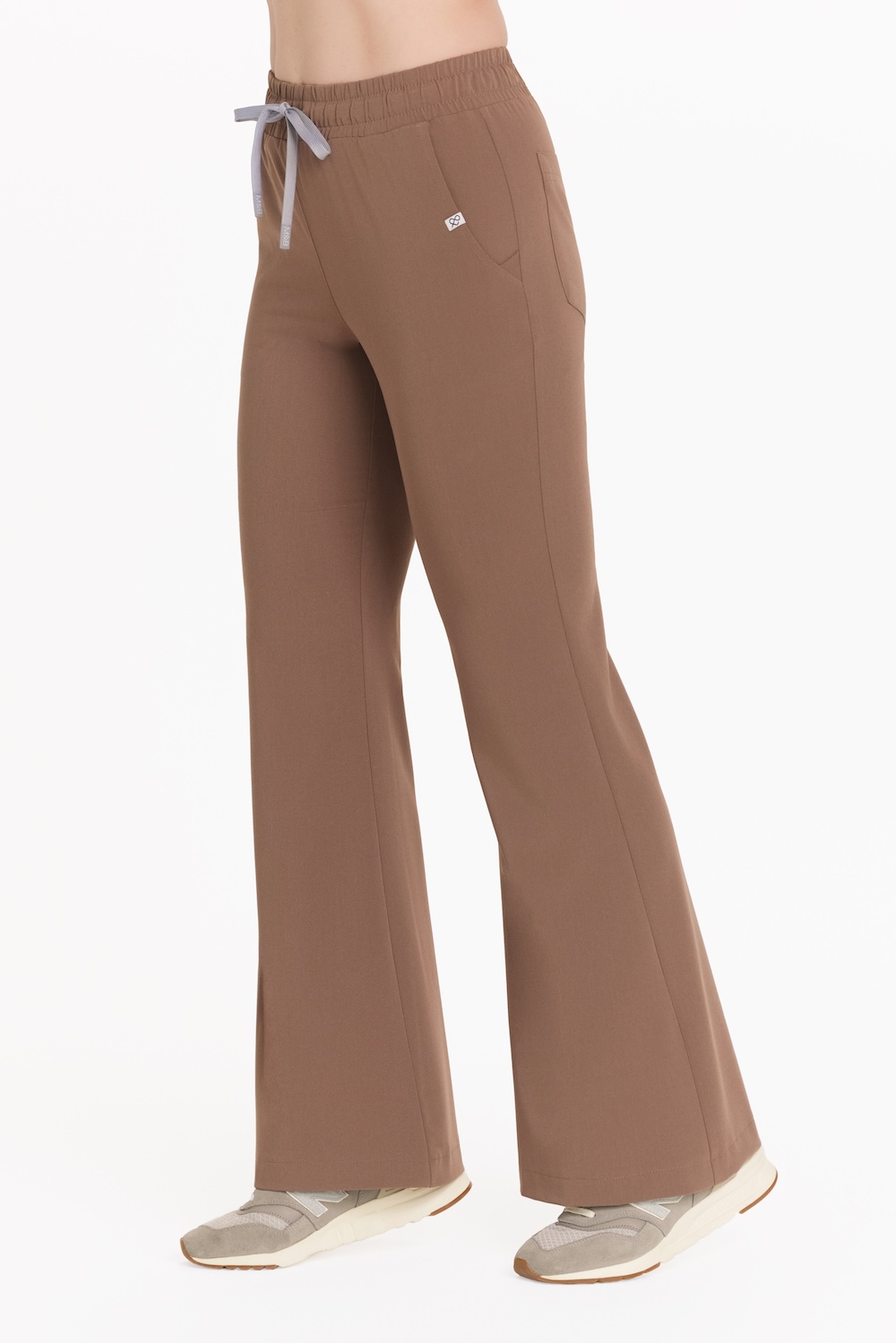 Spodnie medyczne damskie FLARE scrubs Basic KAKAO