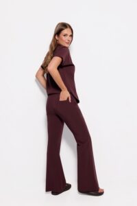 Spodnie medyczne damskie FLARE SCRUBS Basic ŚLIWKA W CZEKOLADZIE